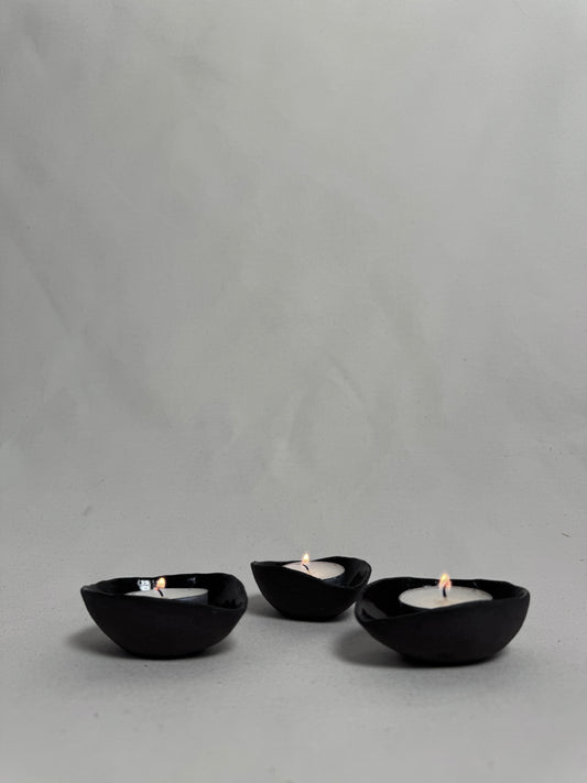 Tea light holder - black
